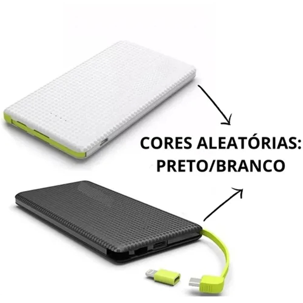 Portable Power Bank 5000mAh 10000mAh with V8 Cable, Lightning Adapter and Dual USB-C Fast Charging