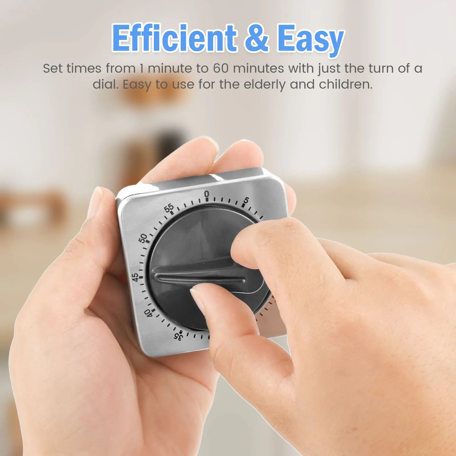 60-Minute Magnetic Kitchen Timer – Mechanical Manual Countdown Alarm for Cooking, Baking, Study & Fitness