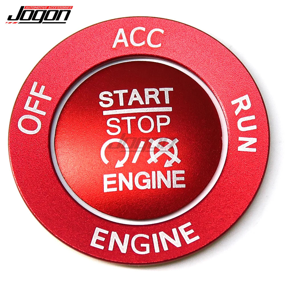 Aluminum Steering Wheel Button Trim Cover - Push Start/Stop Interior Accent for Charger Challenger RAM Durango