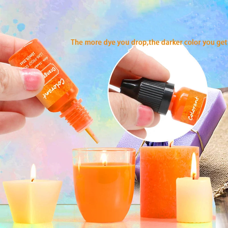 Candle Dye Kit - Liquid Colorants for DIY Candle & Soap Making (5ml / 10ml Bottles)