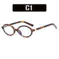 Vintage Oval Sunglasses for Women Small Retro Leopard Frame Anti-Blue Light UV400