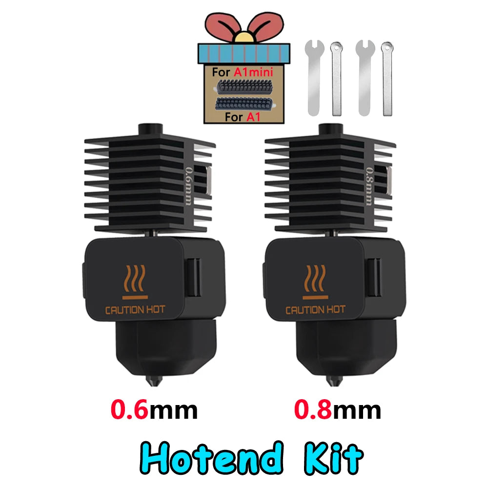 Replaceable Nozzle Hotend Kit for Desktop FDM 3D Printers — 0.2/0.4/0.6/0.8 mm (0.008/0.016/0.024/0.031 in)