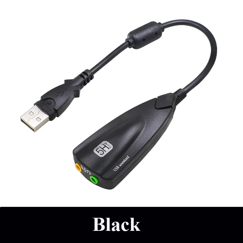 USB 7.1 External Sound Card for Gaming – Plug & Play Virtual Surround with Mic & Headphone Jack