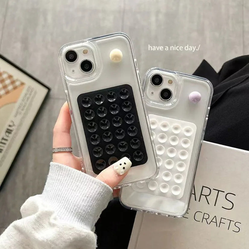 Silicone 24-Suction Phone Holder Mat Square Suction Cup Back Sticker Anti-Slip Wall Mount