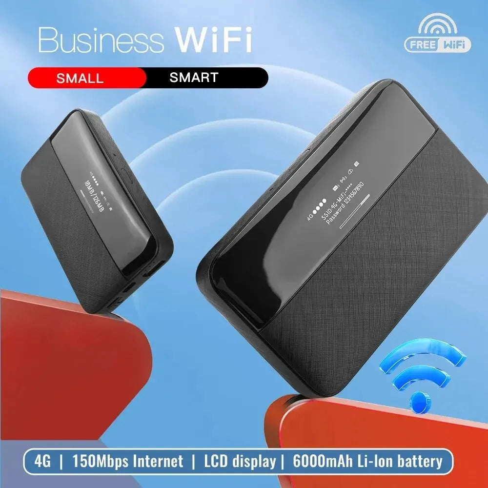 6000mAh 4G Pocket WiFi 150Mbps Portable Unlockable SIM Mini Router Hotspot