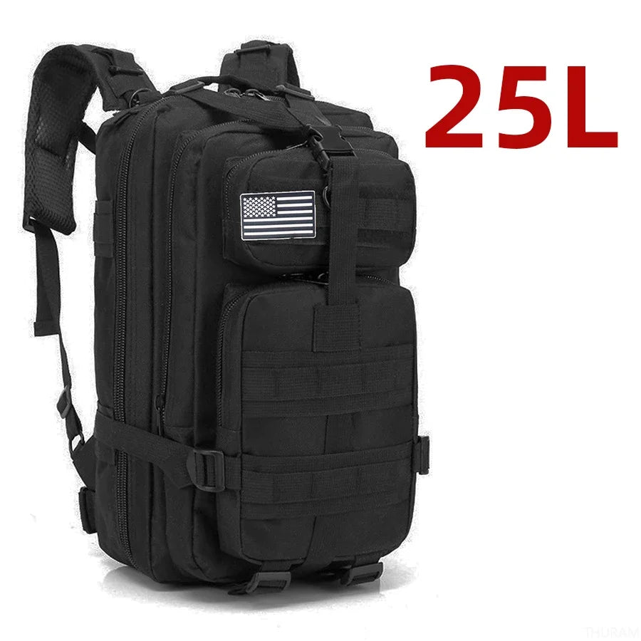 25L & 50L Waterproof Nylon Tactical Backpack - Hiking Camping Trekking Fishing Rucksack with MOLLE