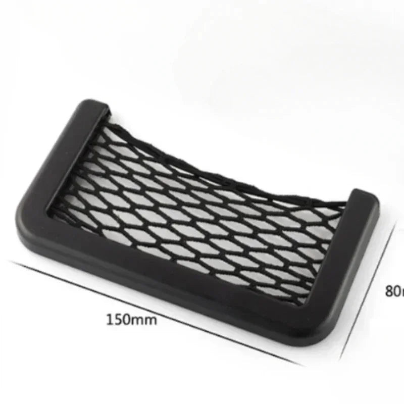 Car Seat Back Mesh Storage Pocket – Elastic Phone & Sundries Organizer, 4-Pack (15×8 cm / 20×8 cm | 5.9×3.1 in / 7.9×3.1 in)