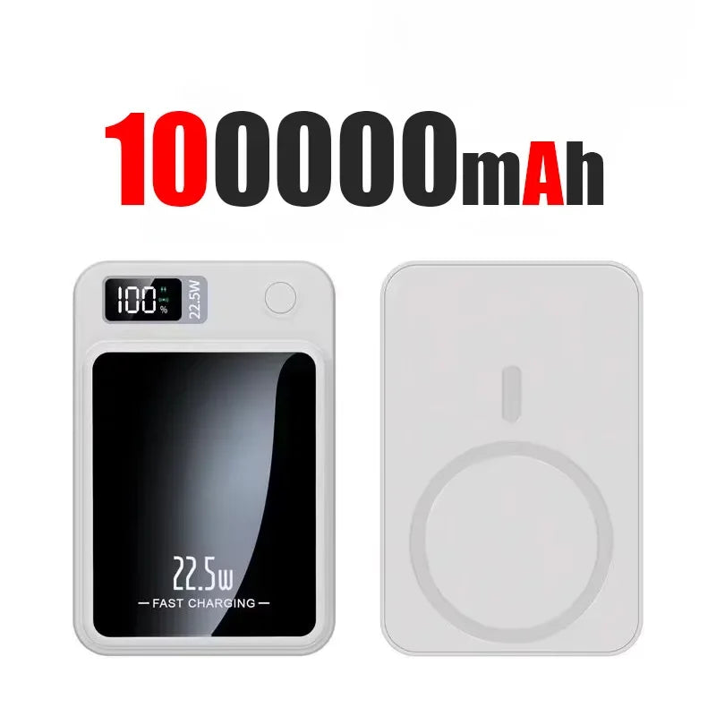 Wireless Magnetic Power Bank 22.5W Fast Charge – 50,000/100,000/200,000mAh Portable Qi Powerbank with 15W Wireless, USB-C & LED Display