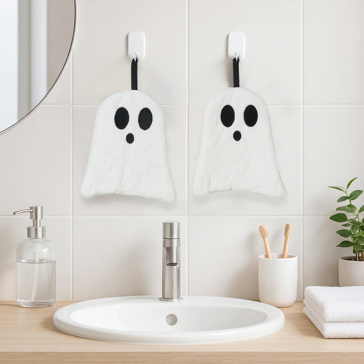 2-Pack Black Cat Hand Towels – Cute Halloween Kitchen & Hand Towels, Super Absorbent