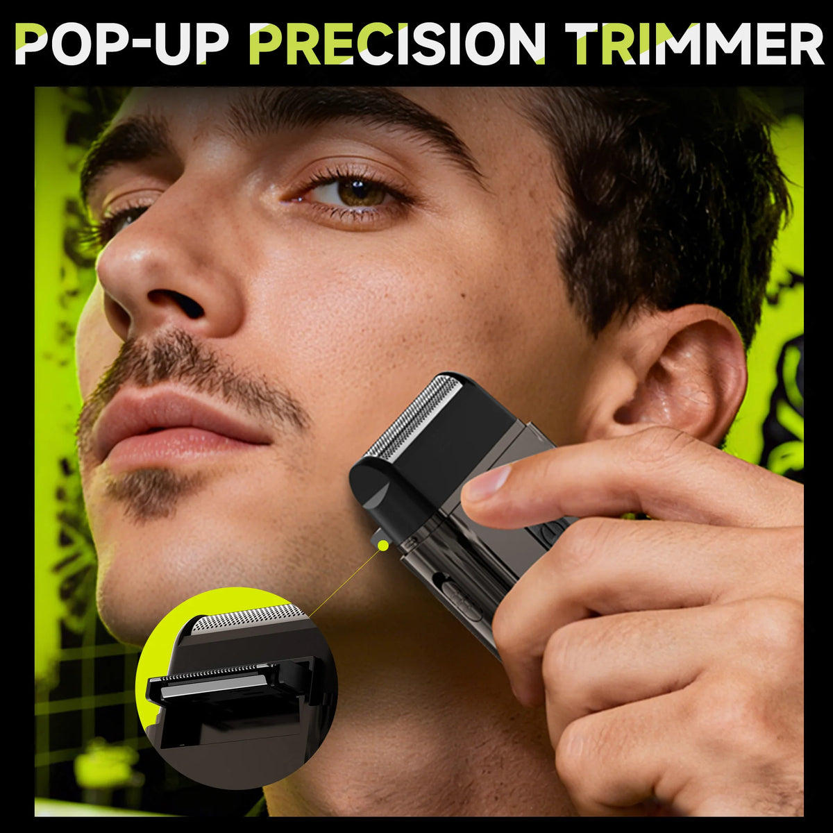 Compact Foil Electric Shaver with Pop-Up Precision Trimmer, USB-C Rechargeable, 7000 RPM