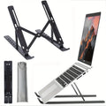 Adjustable Aluminum Laptop Stand – 6-Position Foldable Portable Riser for 8–16-inch (20–41 cm) Laptops with Ventilation & Anti-Slip Pads