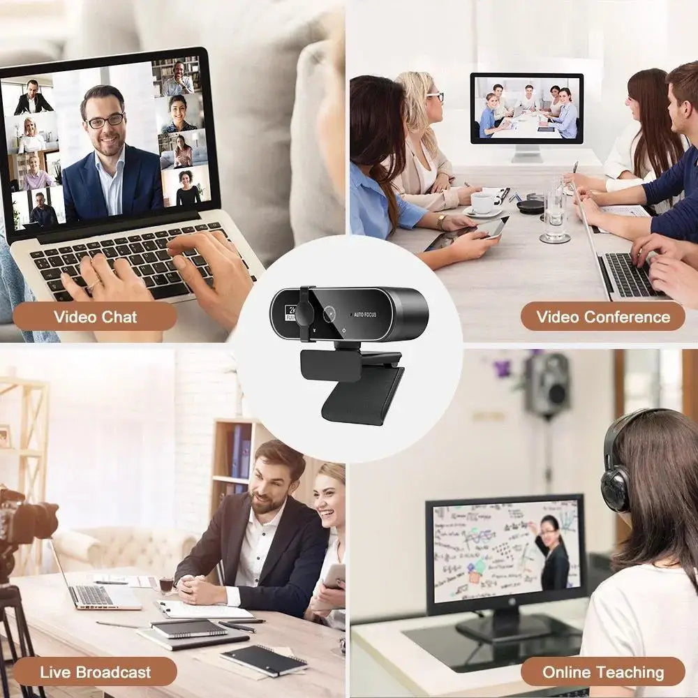 4K Webcam 3840x2160 Autofocus, Built-in Microphone, USB 2.0, 30fps HD Video Conference Camera