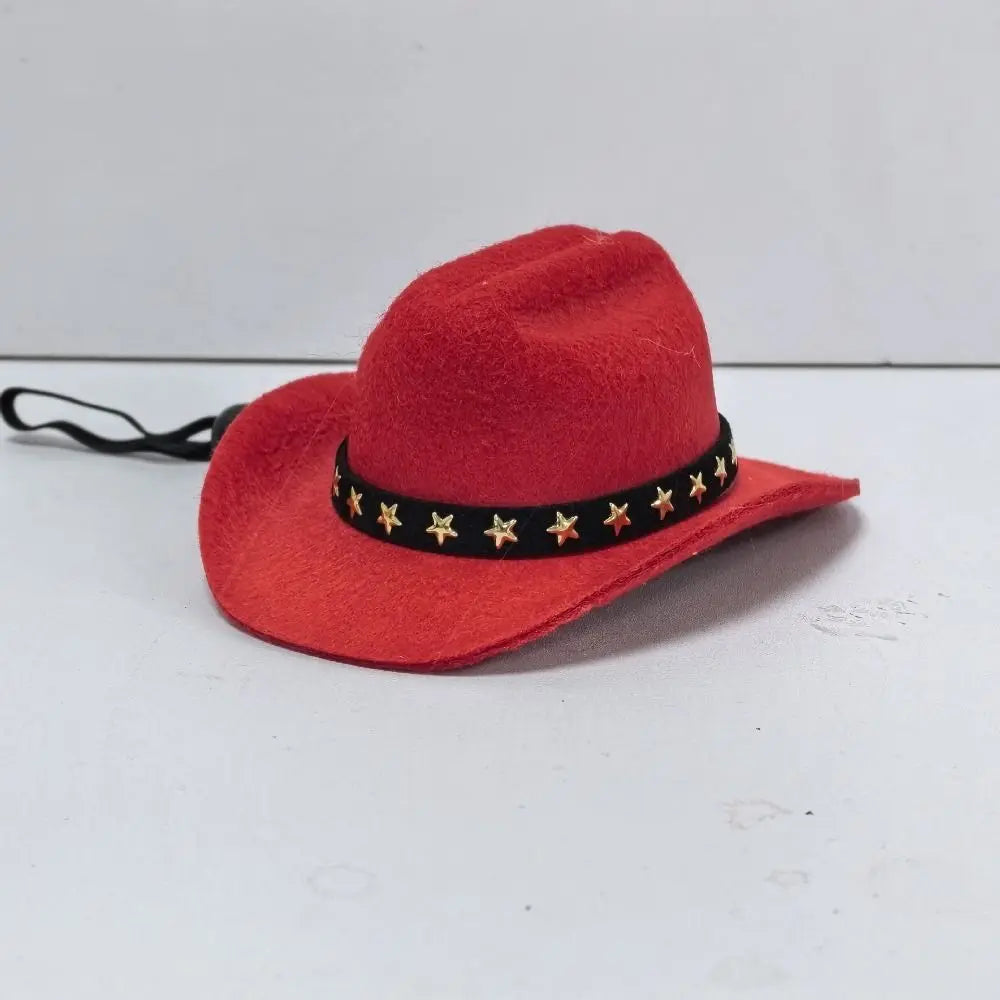 Adjustable Pet Cowboy Hat for Small Dogs & Cats – Funny Western Headwear, Summer Costume Accessory (5.3×4.3×2.4 in / 13.5×11×6 cm)