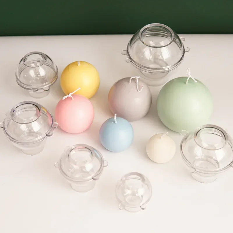 DIY Spherical Candle Mold Kit 5–10 cm (2–4 in) Acrylic Round Ball — Planet Series