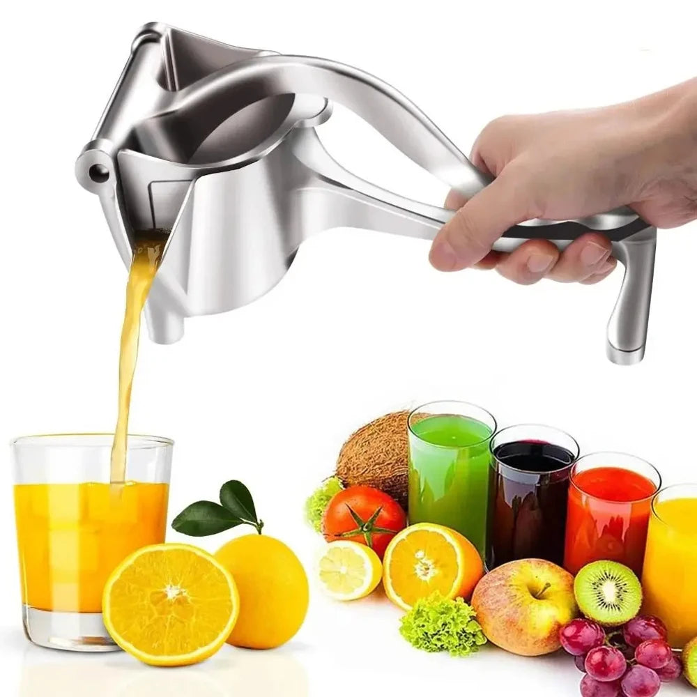 Manual Hand-Press Juice Squeezer - Aluminum Citrus & Sugarcane Juicer for Lemon, Orange, Pomegranate, Ginger