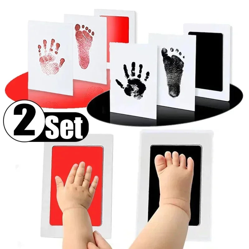 Baby Handprint & Footprint Ink Pad Kit — No-Touch Non-Toxic Inkless Stamp for Newborns, Pets & Keepsakes