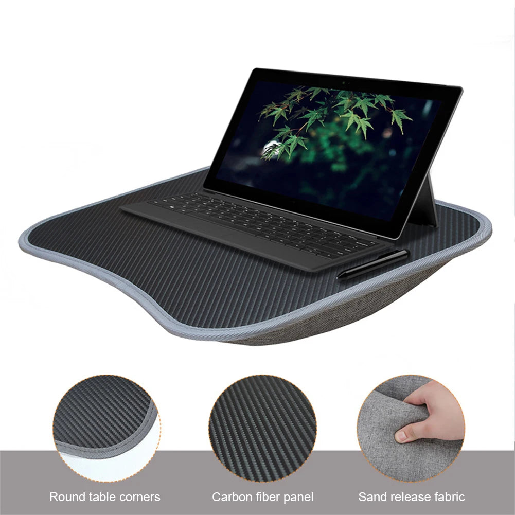 Laptop Lap Desk for 13–15 Inch (33–38 cm) Laptops — Padded Lapdesk with Soft Pillow Cushion, Handle & Writing Tray for Couch, Work & Gaming