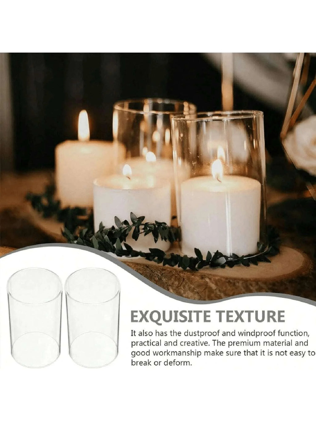 Clear Cylinder Borosilicate Glass Candle Holder Pillar Vase for Wedding & Party Centerpieces (Candles Not Included)