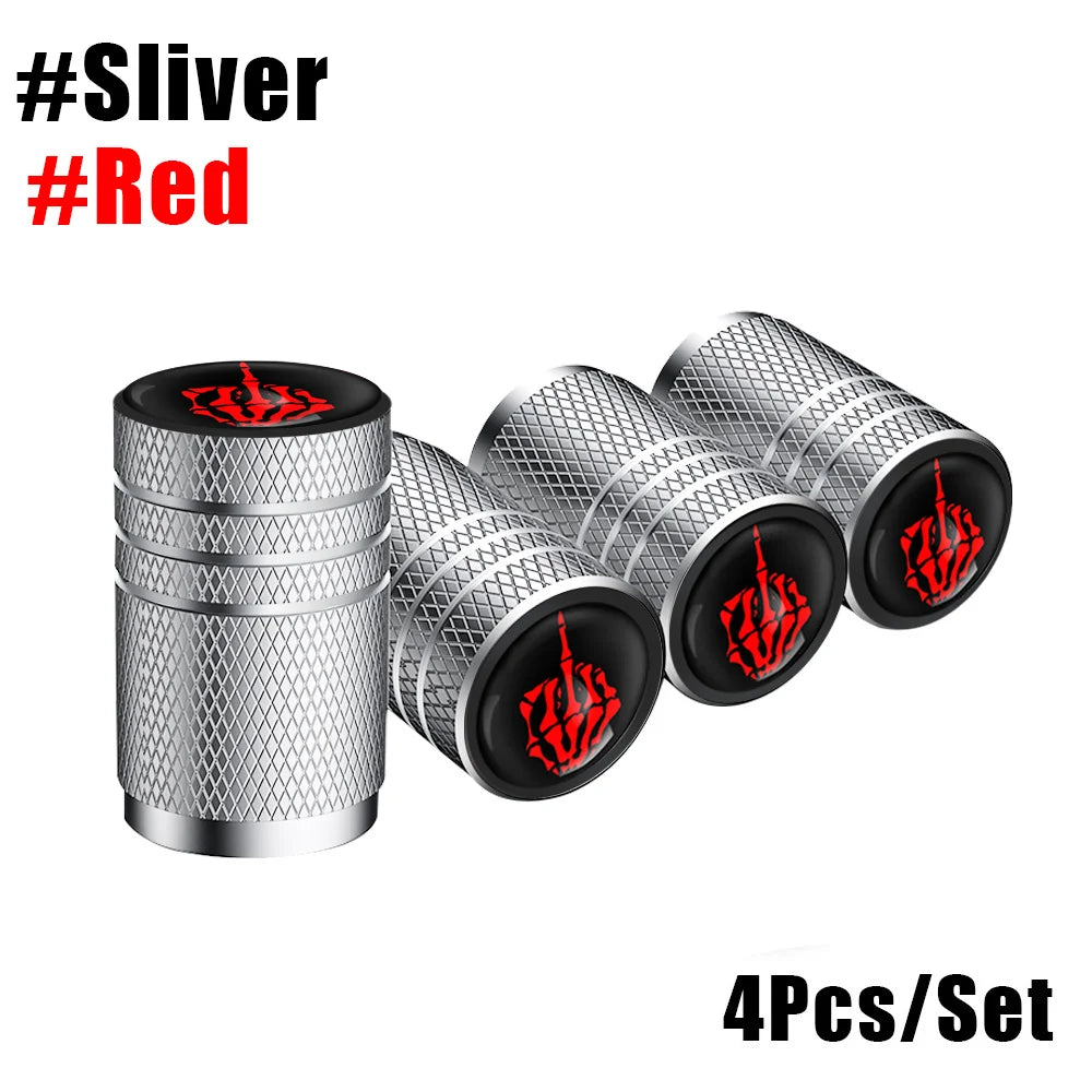 4-Pack Aluminum Tire Valve Stem Caps — Universal Dustproof Air Valve Caps for Car, Bike & Motorcycle