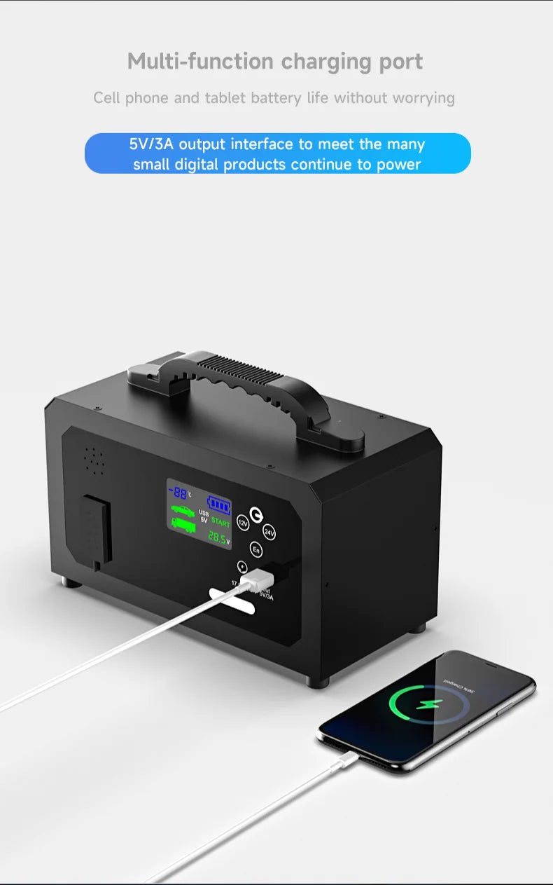 Portable 12V/24V Lithium Jump Starter 6000A Car Battery Booster & USB-C Power Bank — Starts Up to 20L (5.3 gal) Gas / 16L (4.2 gal) Diesel