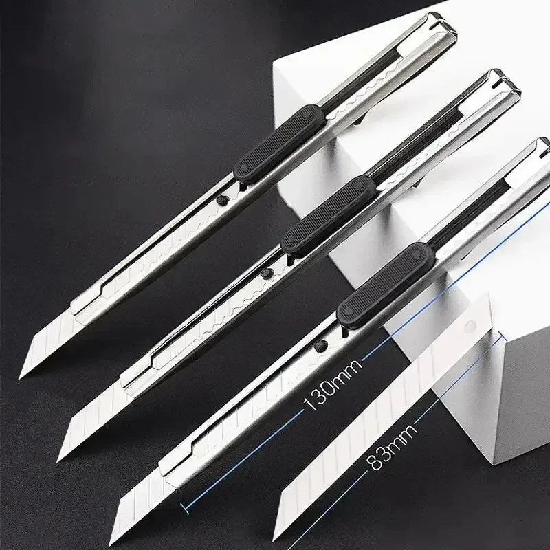 15-Pack Retractable Utility Knife Set — 9mm (0.35 in) Stainless Steel Hobby Box Cutters