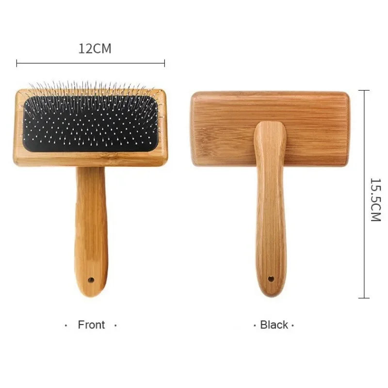Wooden Pet Grooming Brush for Dogs & Cats – Hair Remover, Knot Opener & Massage Comb