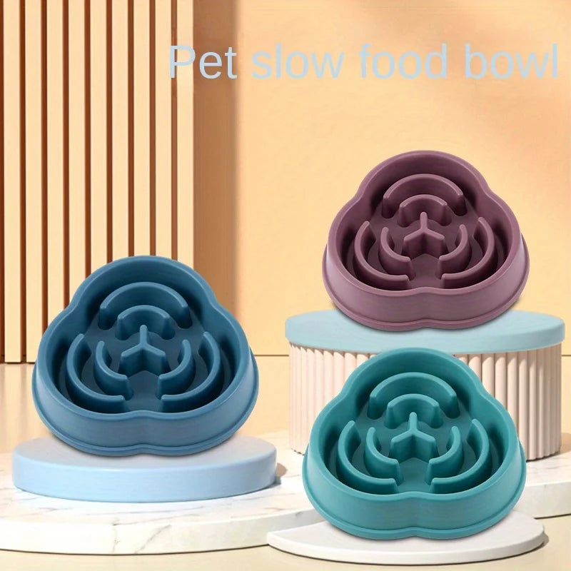 Slow Feed Dog Bowl – Anti-Choke Non-Tip Plastic Slow Feeder for Dogs, Anti-Overturn Pet Feeding Bowl