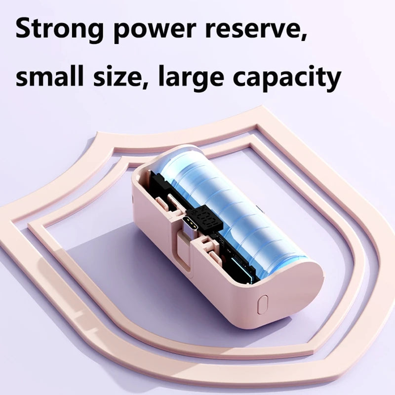 50000mAh Capsule Power Bank – Portable High-Capacity Fast Charger with Built-In Cables & Digital Display for iPhone Samsung Android