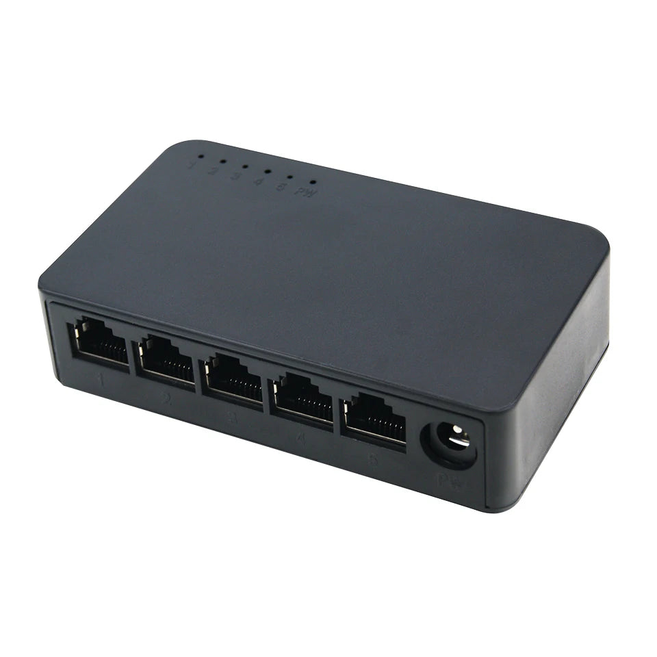Mini 5-Port Gigabit Ethernet Switch – 10/100/1000Mbps RJ45 Desktop Network Hub