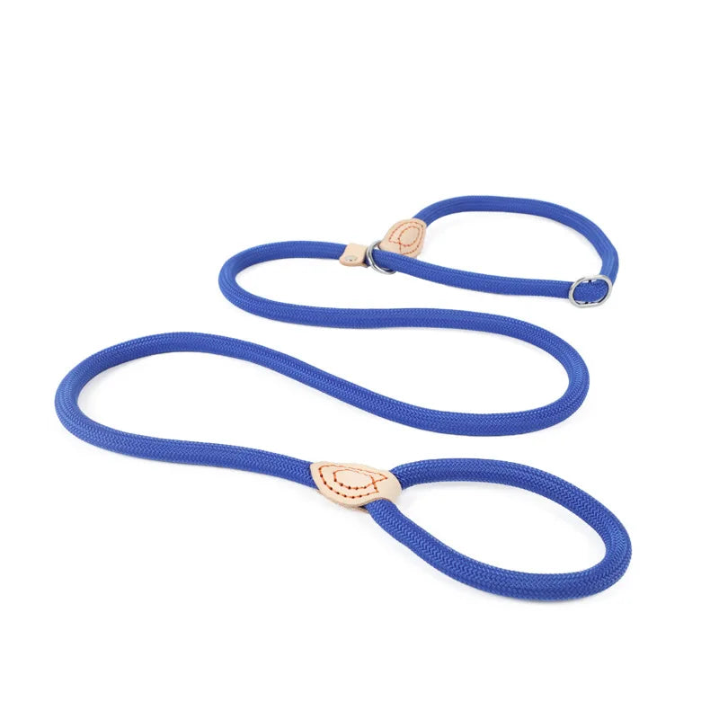 Adjustable Slip Rope Dog Leash - Heavy-Duty Braided Nylon Training Lead for Medium & Large Dogs, 1.5m / 1.8m (4.9ft / 5.9ft)