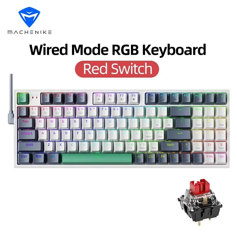94-Key 90% Mechanical Keyboard Wired - Hot-Swappable RGB Backlit for PC & Laptop