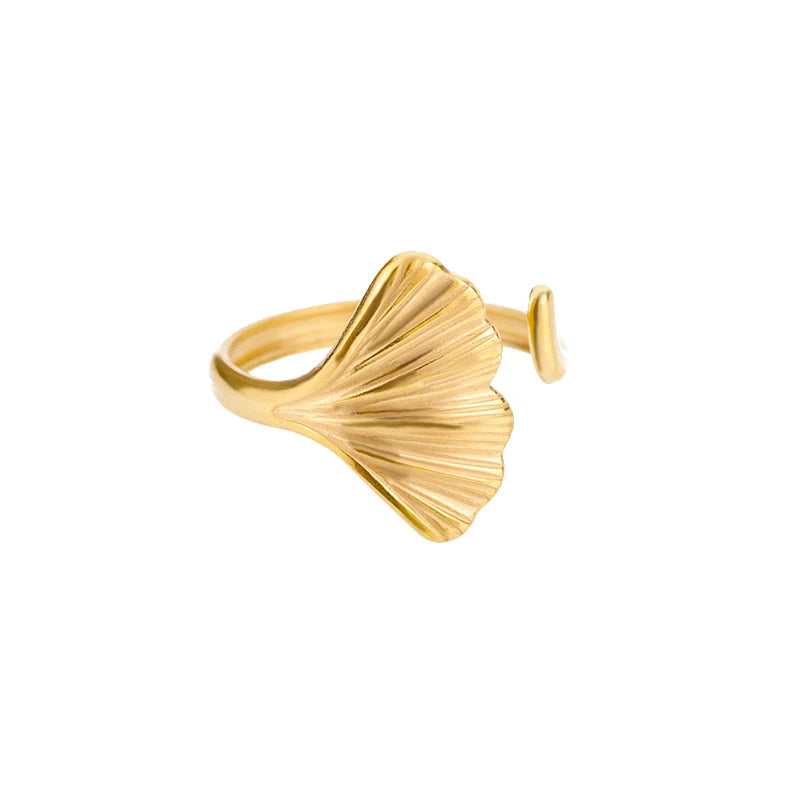316L Stainless Steel Gold-Tone Women's Ring – Hypoallergenic Classic Tension-Set Wedding & Couple Ring