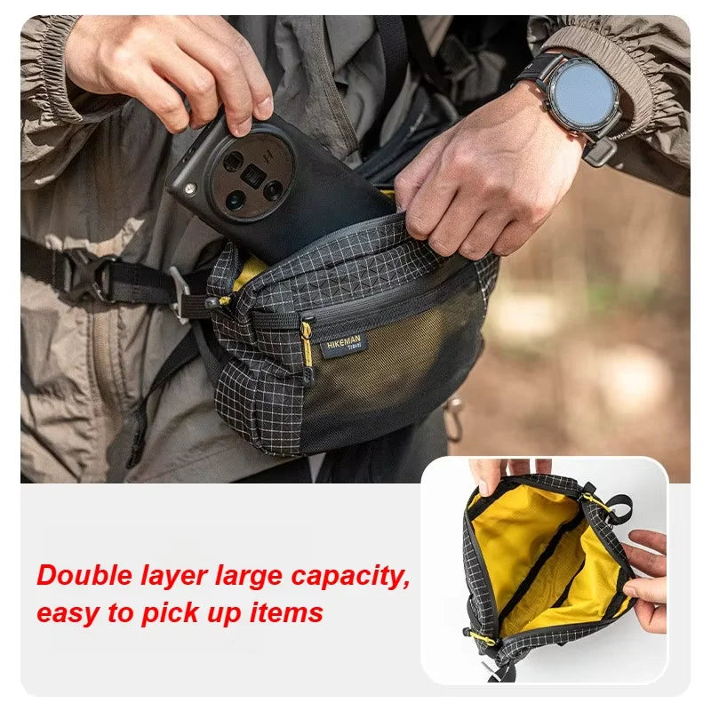1.1L (37 fl oz) Ultralight Waterproof Waist Pack - Multi-Pocket Fanny Pack for Running Cycling Hiking