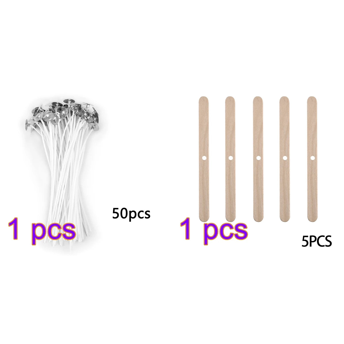Pre-Waxed Pure Cotton Candle Wicks — 50/100 Pack, Smokeless DIY Candle Wicks, Multiple Lengths 2.6–20 cm (1.0–7.9 in)
