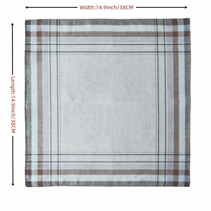 Vintage Satin Cotton Handkerchiefs 38cm (15in) – 9-Pack Thin Soft Breathable Handkerchiefs, Gift for Parents