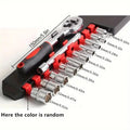 12-Piece 1/4-Inch (6.35mm) Drive Socket Ratchet Set 4mm-13mm Short Sockets with Extension Bar — Hand Tool Kit for Car, Motorcycle & Bicycle Repair