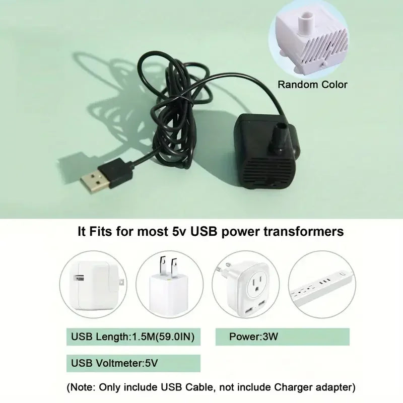USB-powered 1.2L automatic cat water fountain, view 6