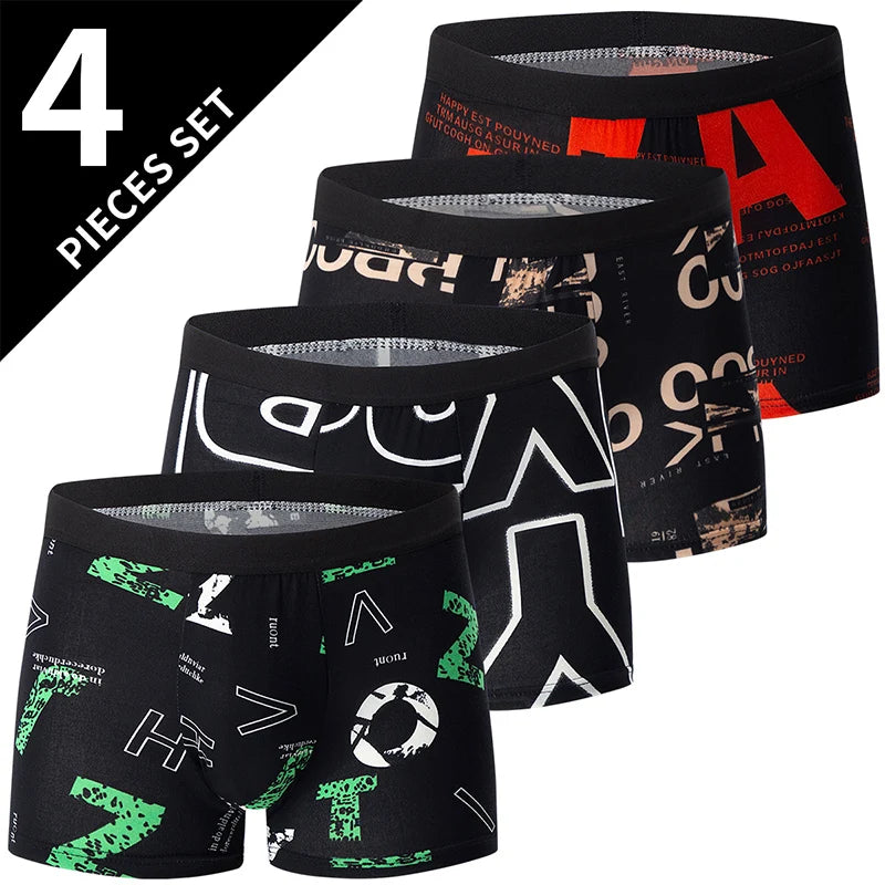 4/5-Pack Men's Printed Boyshort Swim Trunks – Comfortable Plus-Size Beach & Swim Shorts