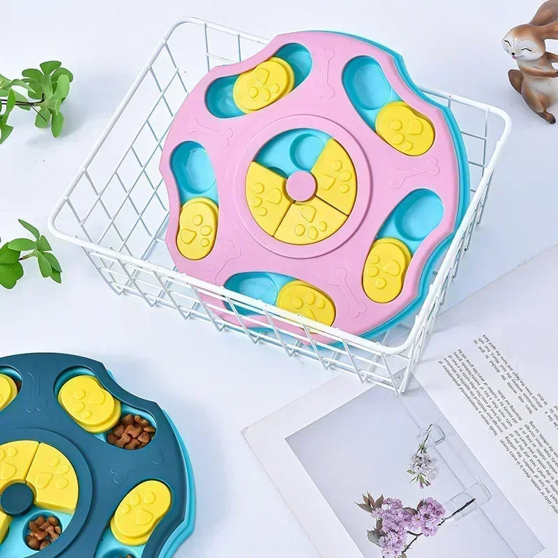 Interactive Dog Puzzle Slow Feeder Bowl - Anti-Slip Food Dispenser to Slow Eating & Boost Puppy IQ for Dogs & Cats