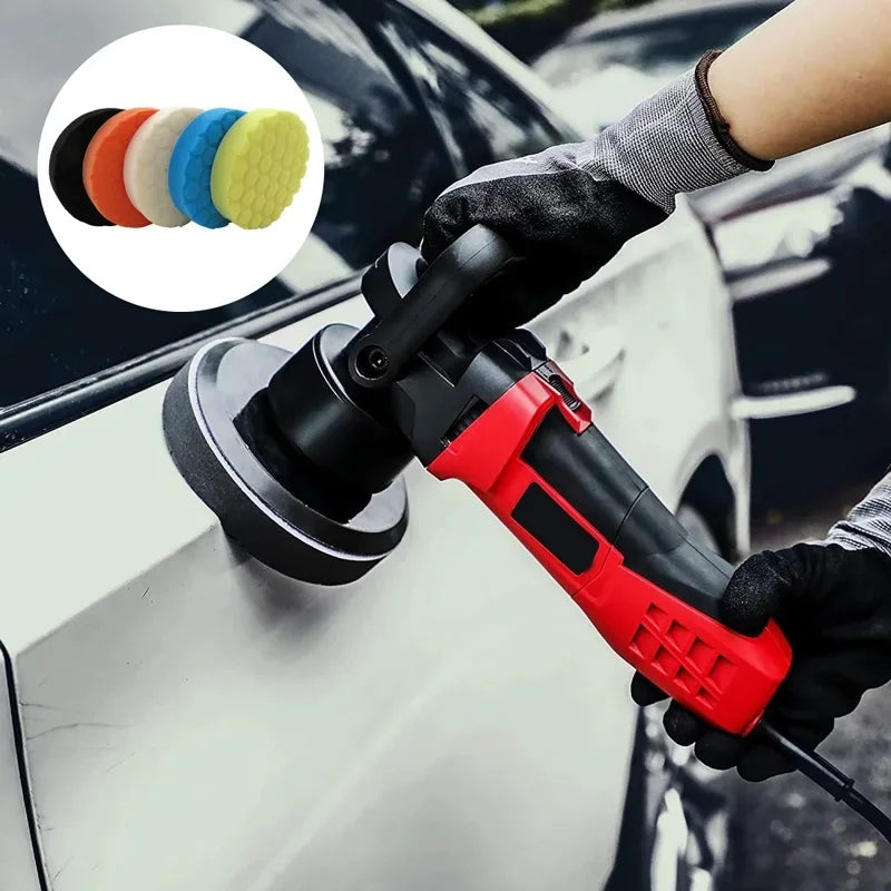 Car Polishing Pad Kit 5/6/7-Inch (12.7/15.2/17.8 cm) Self-Adhesive Buffing Pads 5-Pack Car Detailing Waxing Sponge