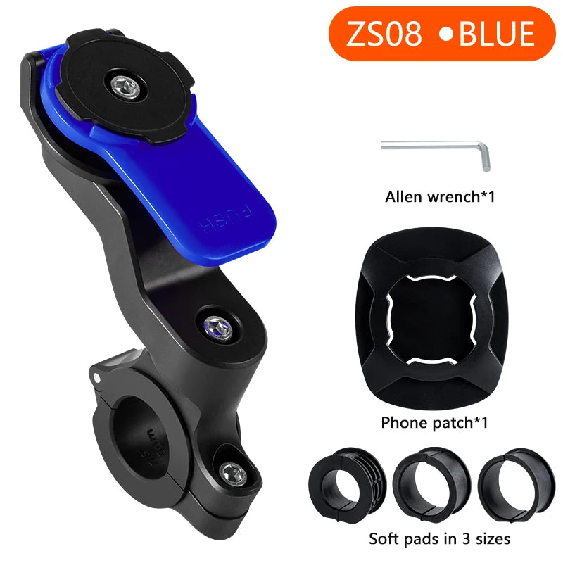 Universal 360° Rotating Motorcycle & Bicycle Phone Holder – Detachable Adjustable Mount for 4.7–7.2 in Phones, Fits 22.2–28.6 mm Handlebars