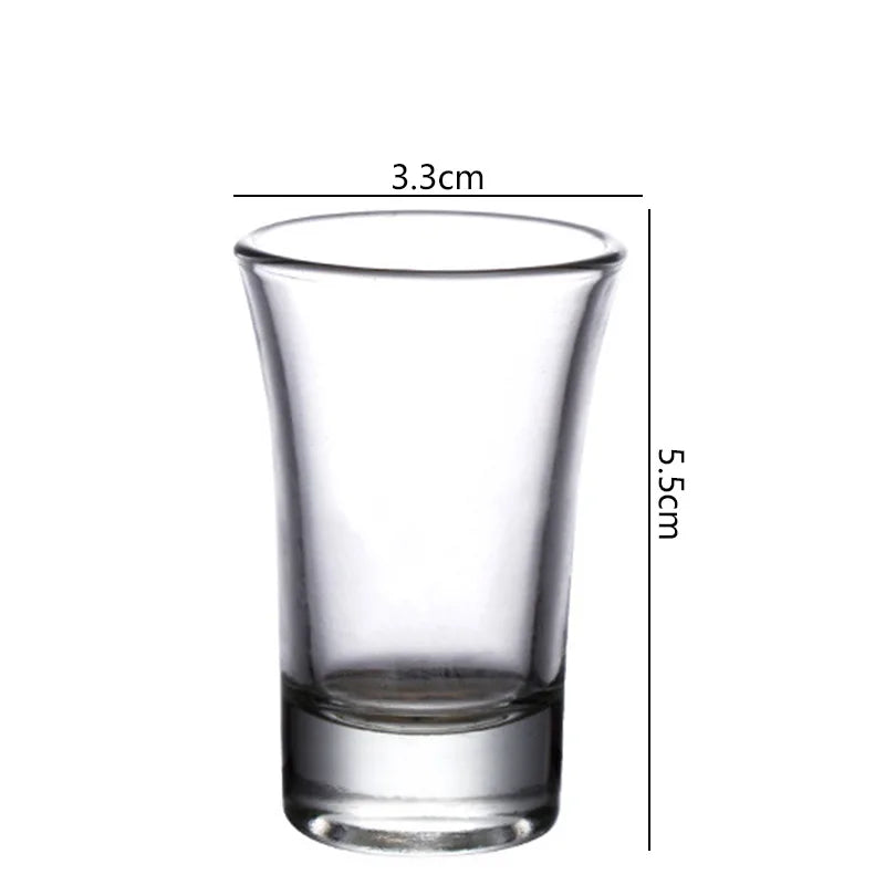 20ml Shot Glass – Thick-Bottom Clear Baijiu & Vodka Shooter Cup, Classic Party & Bar Drinkware