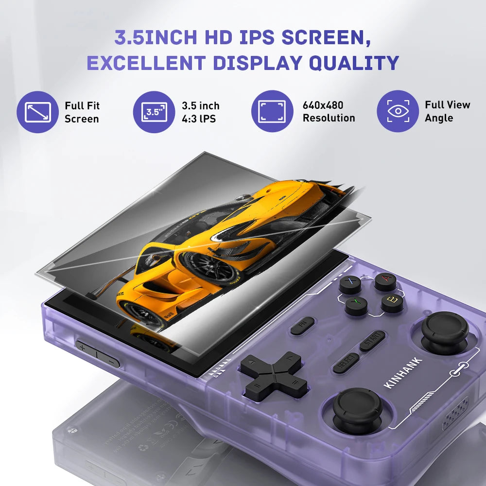 Open Source Retro Handheld Game Console – 16,000+ Classic Games | PS1/PSP/N64/DC Emulators | 3.5-inch (8.9 cm) 500 nit IPS Display | 3500 mAh Battery