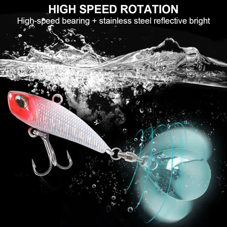 VIB Spinner Bait Metal Fishing Lure – Rotating Tail Wobbler, 7g/11g/15g/21g (0.25/0.39/0.53/0.74 oz), 28–42 mm (1.10–1.65 in), 11 Colors
