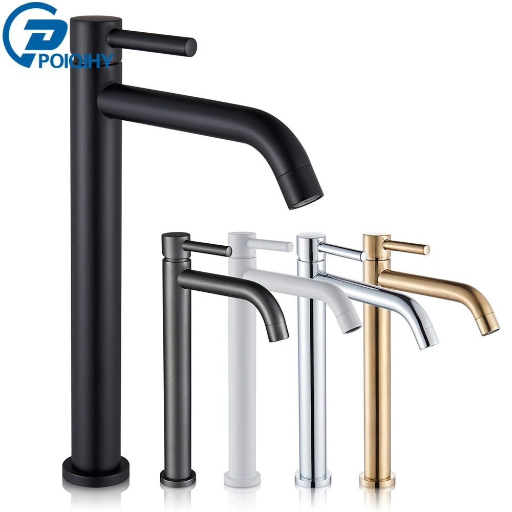 Single-Handle Basin Faucet Mixer Tap Single Hole Deck-Mount Matte Black Brushed Gold Bathroom Sink Tap