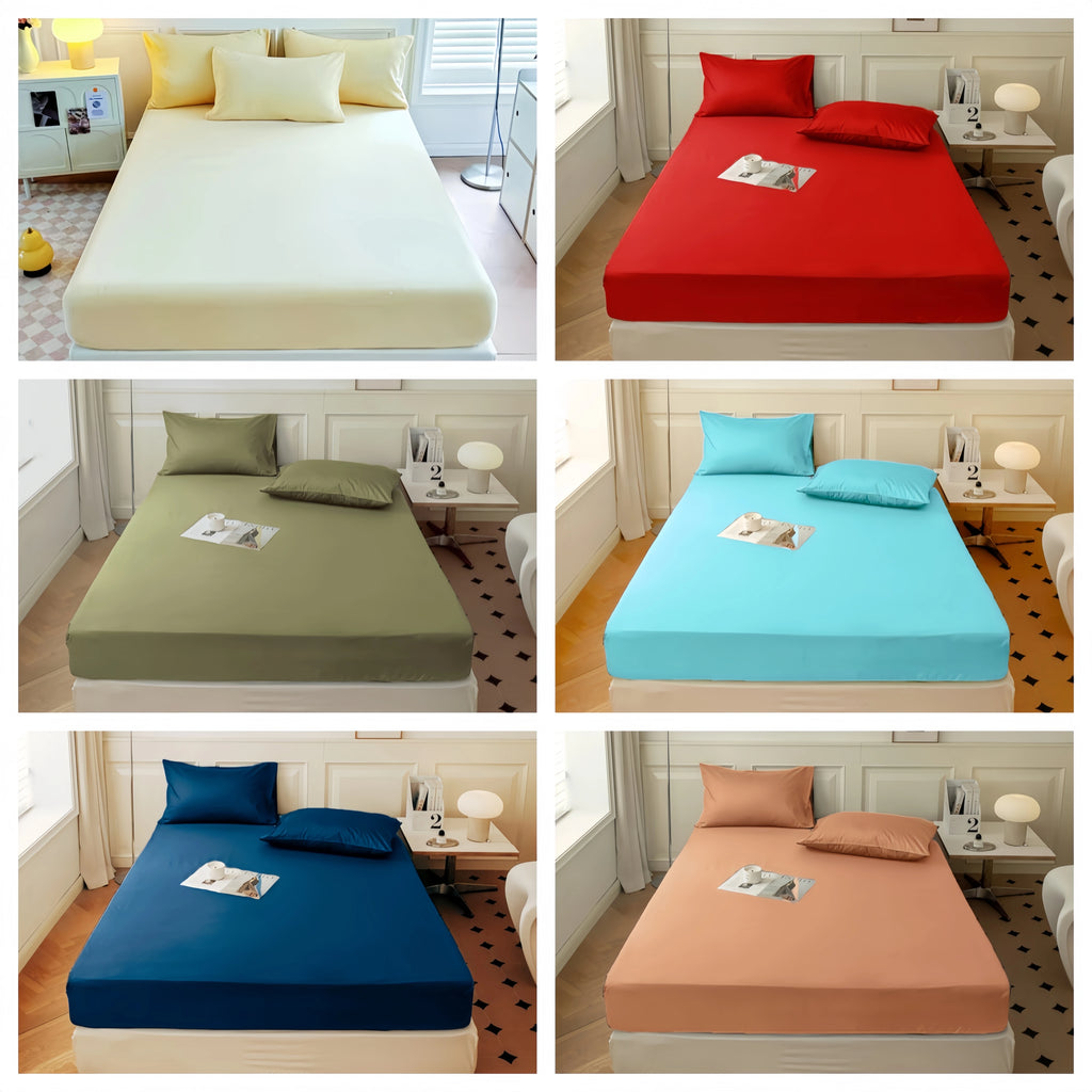 Elastic Fitted Sheet Mattress Cover – Multiple Sizes (90–200 x 200 cm | 35–79 x 79 in) – 100% Polyester, Deep Pocket (No Pillowcases)