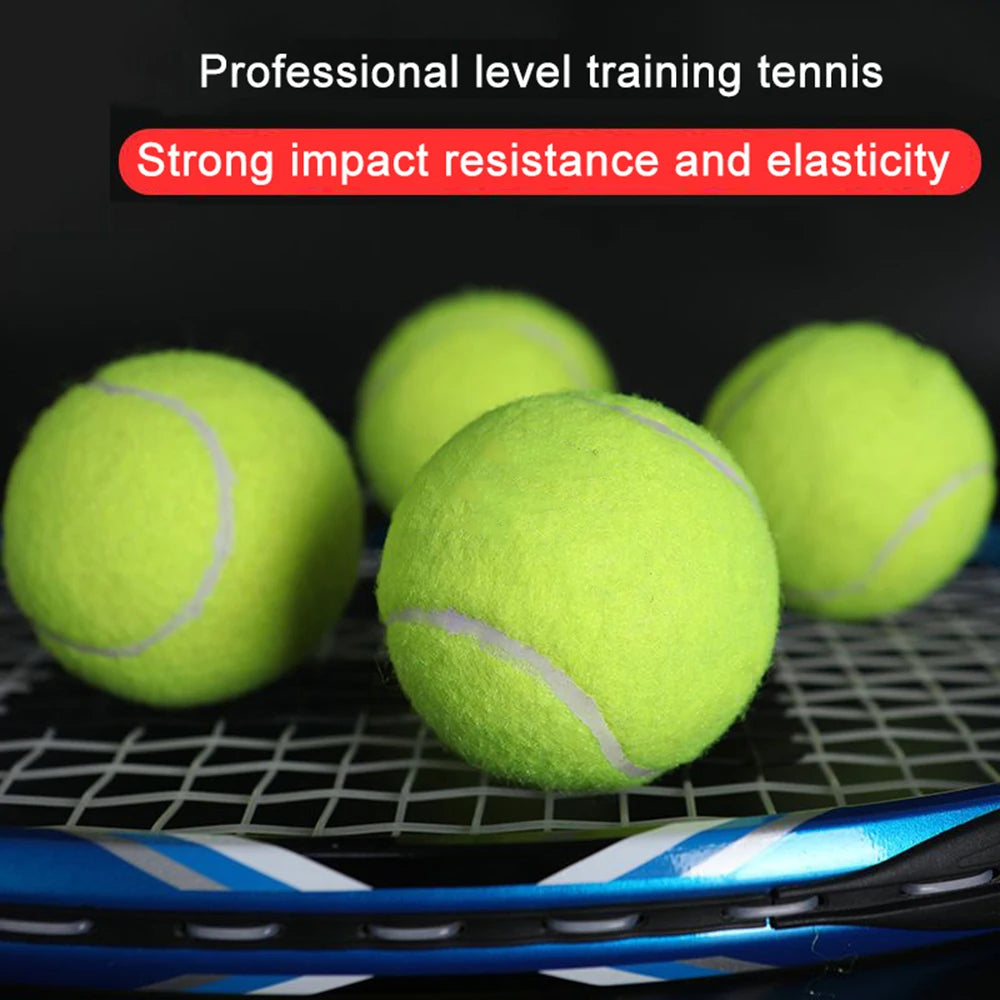 Practice Tennis Balls - 6 or 12 Pack (2.56 in / 65 mm) Felt Rubber Training Balls with Mesh Carry Bag