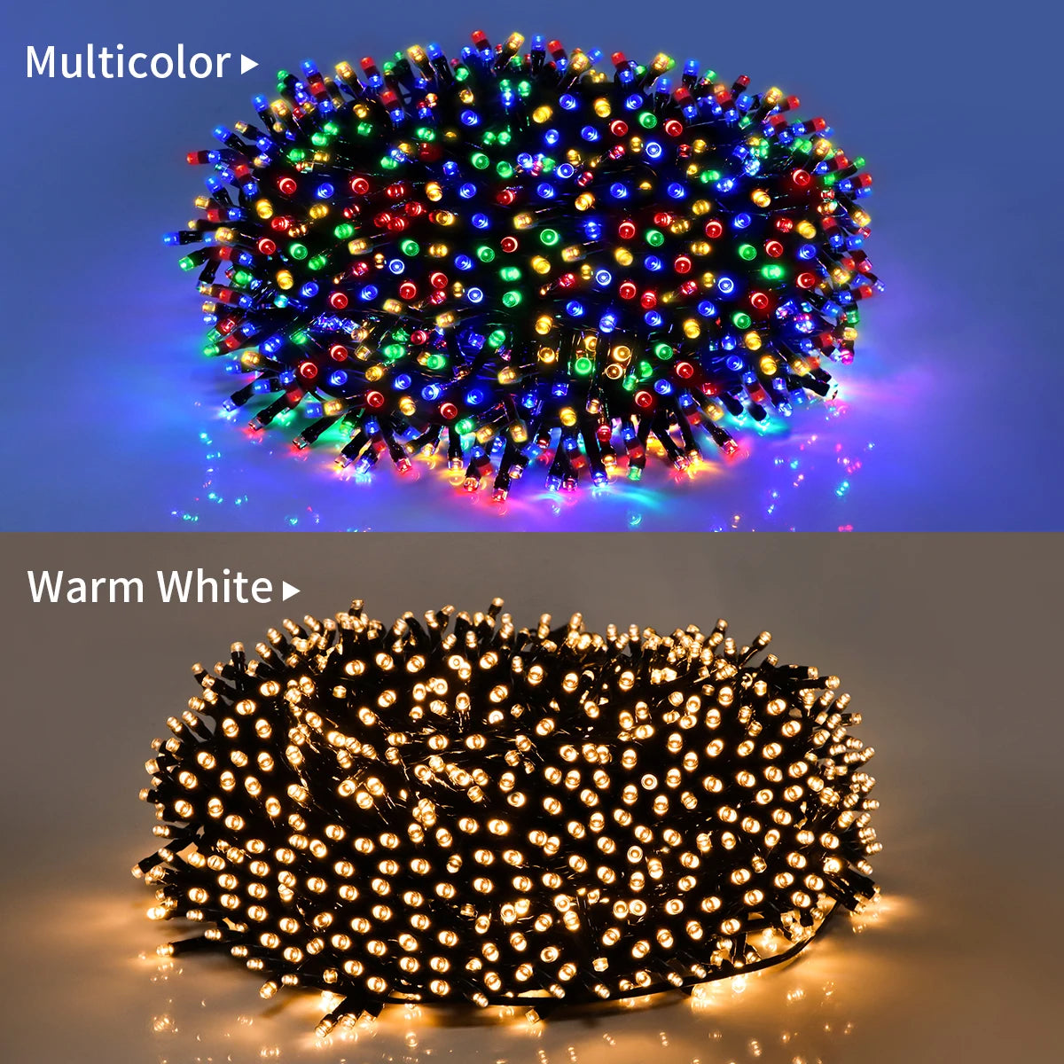 Waterproof LED Fairy String Lights — White, Warm White & Multicolor (IP65) for Curtains, Weddings & Party Lighting