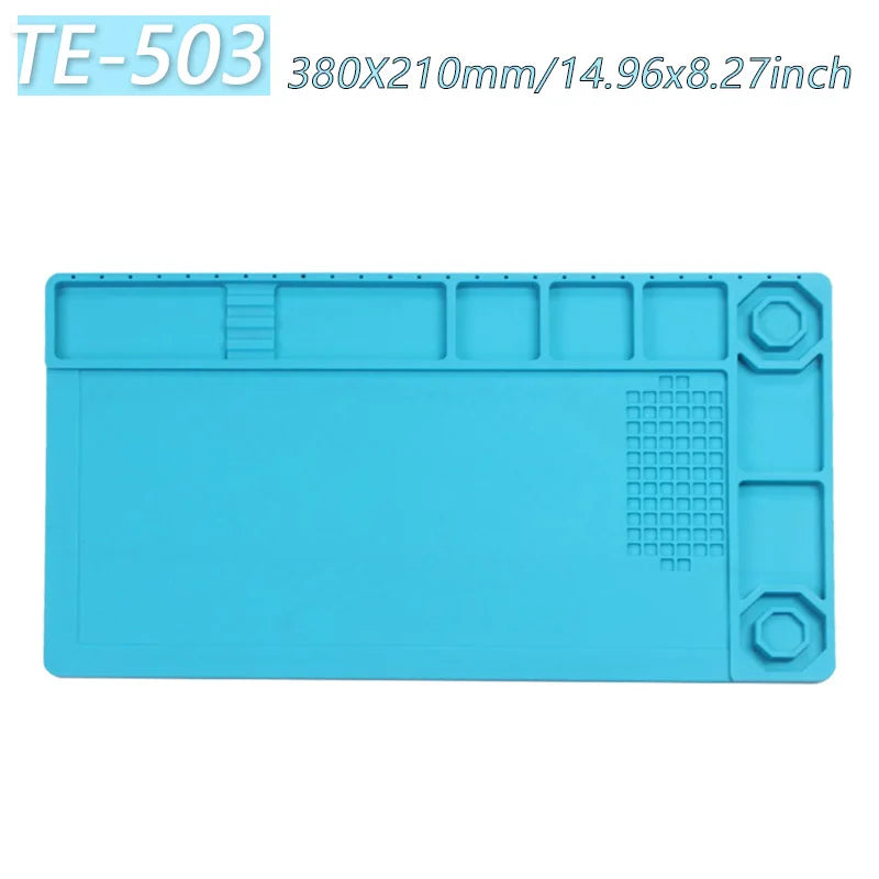 Magnetic Silicone Soldering Mat – Heat Resistant 932°F (500°C) Anti-Static Work Mat for Phone Laptop Watch Repair