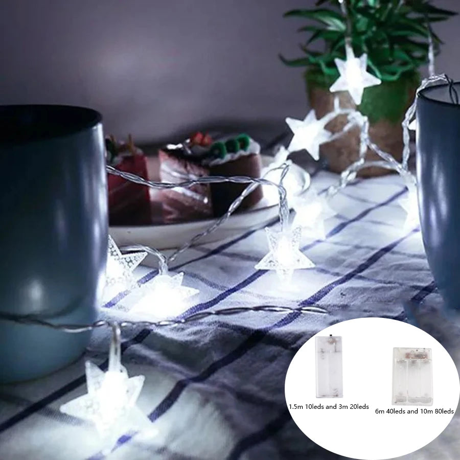Star LED String Lights USB & Battery Operated Fairy Lights – 1.5m/3m/6m/10m (10/20/40/80 LEDs) Waterproof IP44 – Warm/Cool/Multicolor Party, Wedding & Patio Decor
